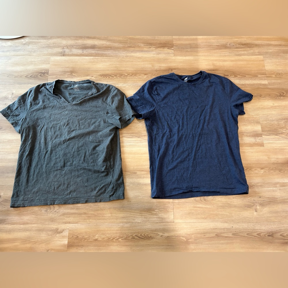 H&M t shirts (2); one V neck XL slim fit, other regular collar L slim fit